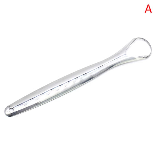 1/2PCS Stainless Steel U Type Tongue Scraper Cleaner Fresh Breath Cleaning Coated Tongue Toothbrush Oral Hygiene Care Tools