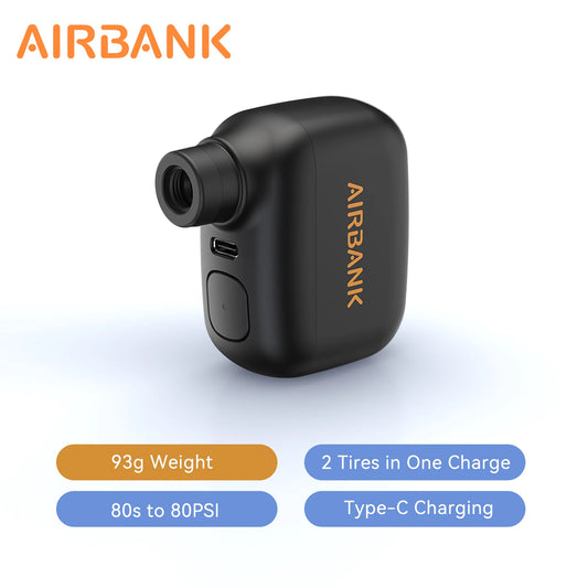 AS100 Mini Portable Bicycle Pump - Rechargeable Air Inflator, 100PSI, Type-C Compatible for Schrader and Presta Tires